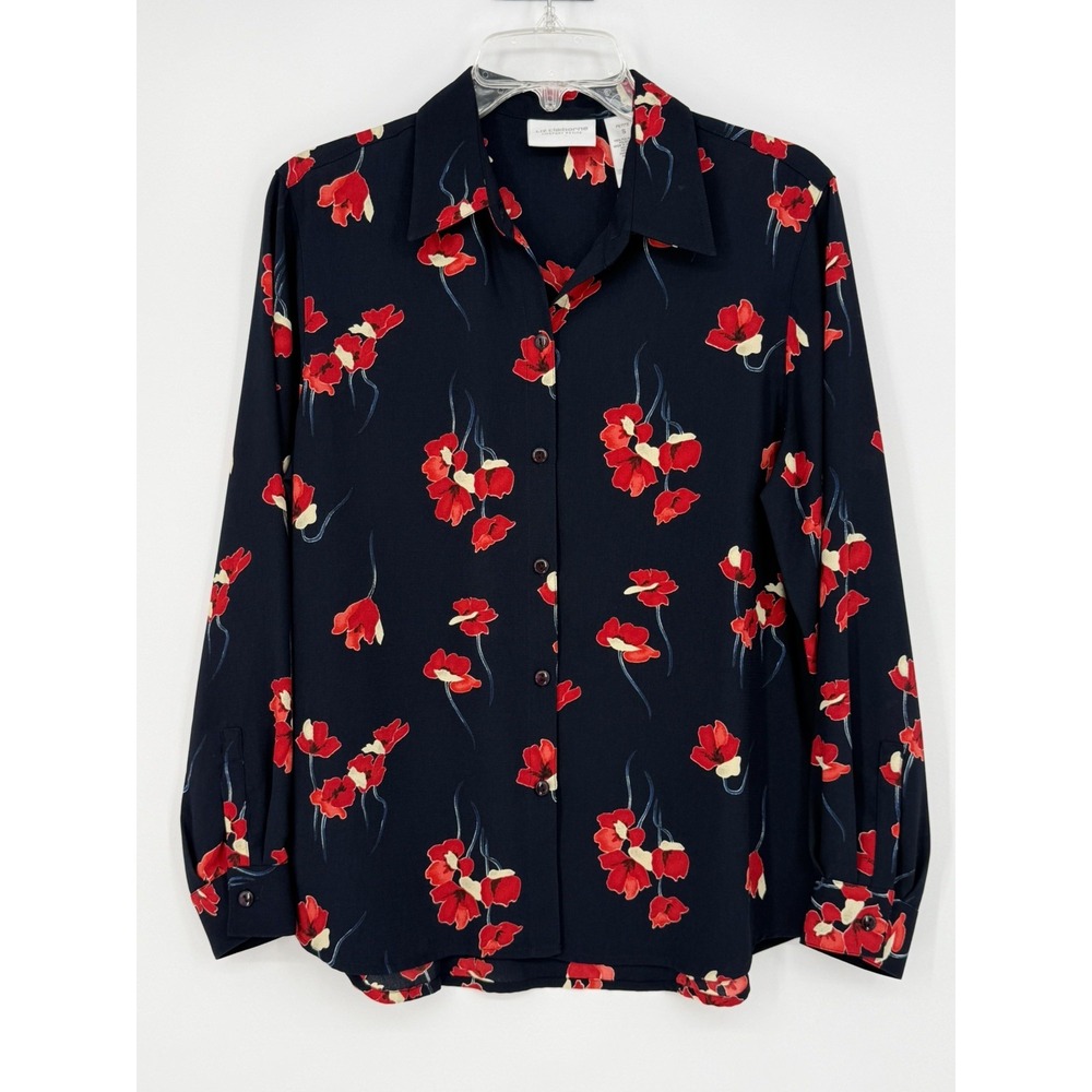 Liz Claiborne Womens Long Sleeve Button Down Top Small Petite